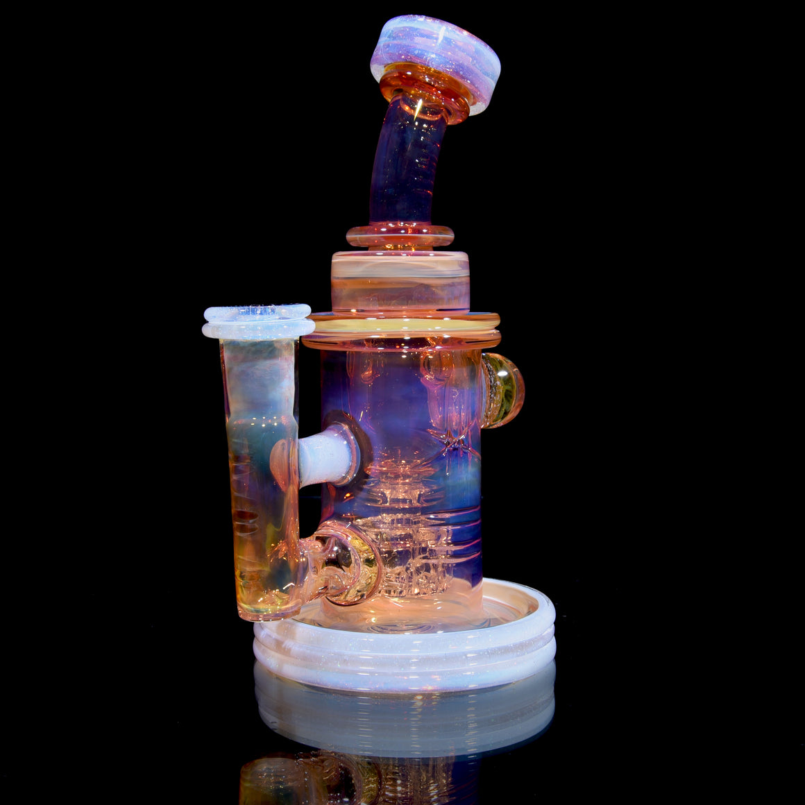 24K Gold-Fumed Torus Incycler - Crushed Opal Secret White - 14mm Female