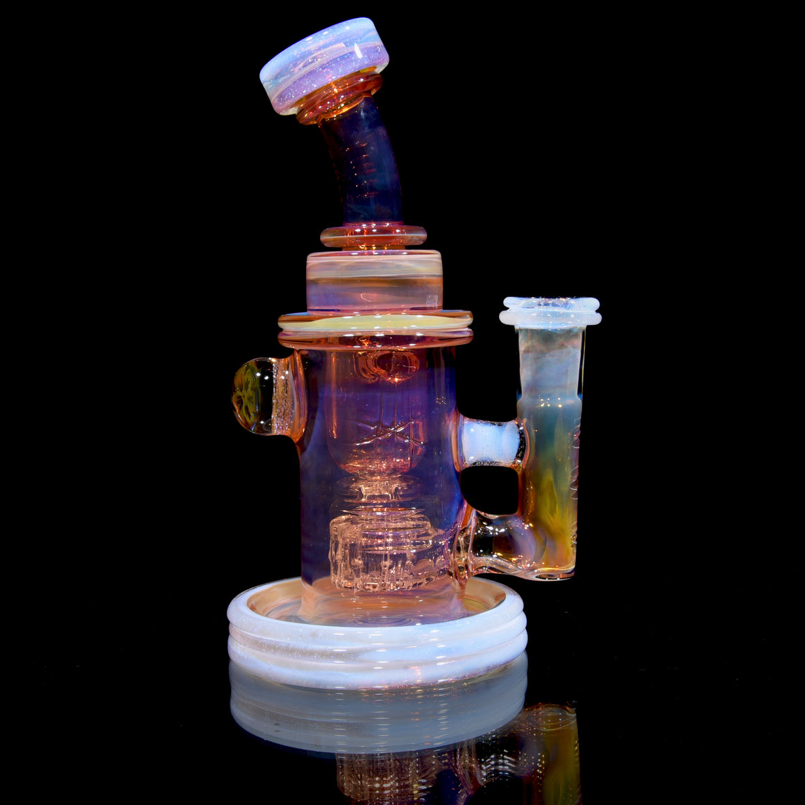 24K Gold-Fumed Torus Incycler - Crushed Opal Secret White - 14mm Female