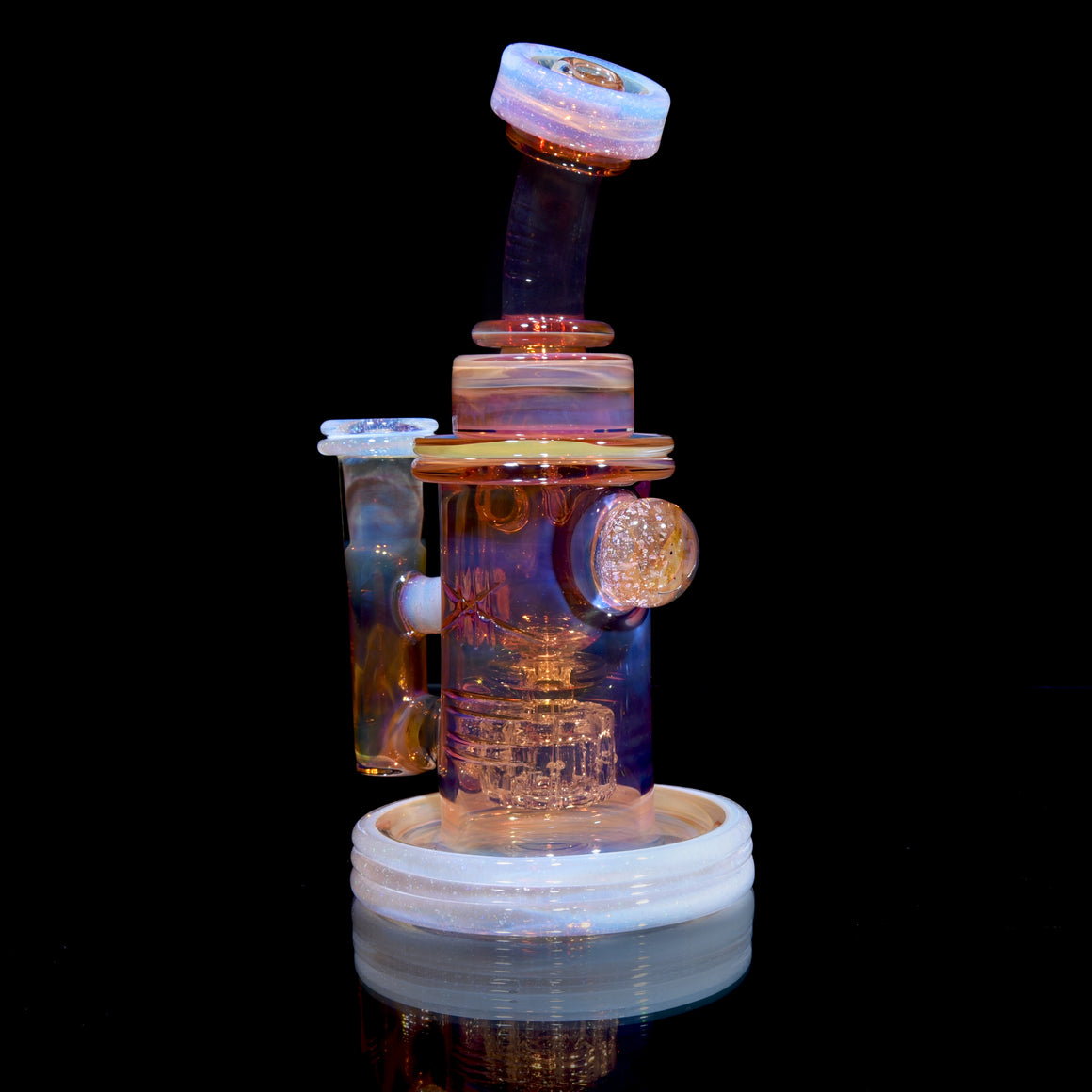 24K Gold-Fumed Torus Incycler - Crushed Opal Secret White - 14mm Female