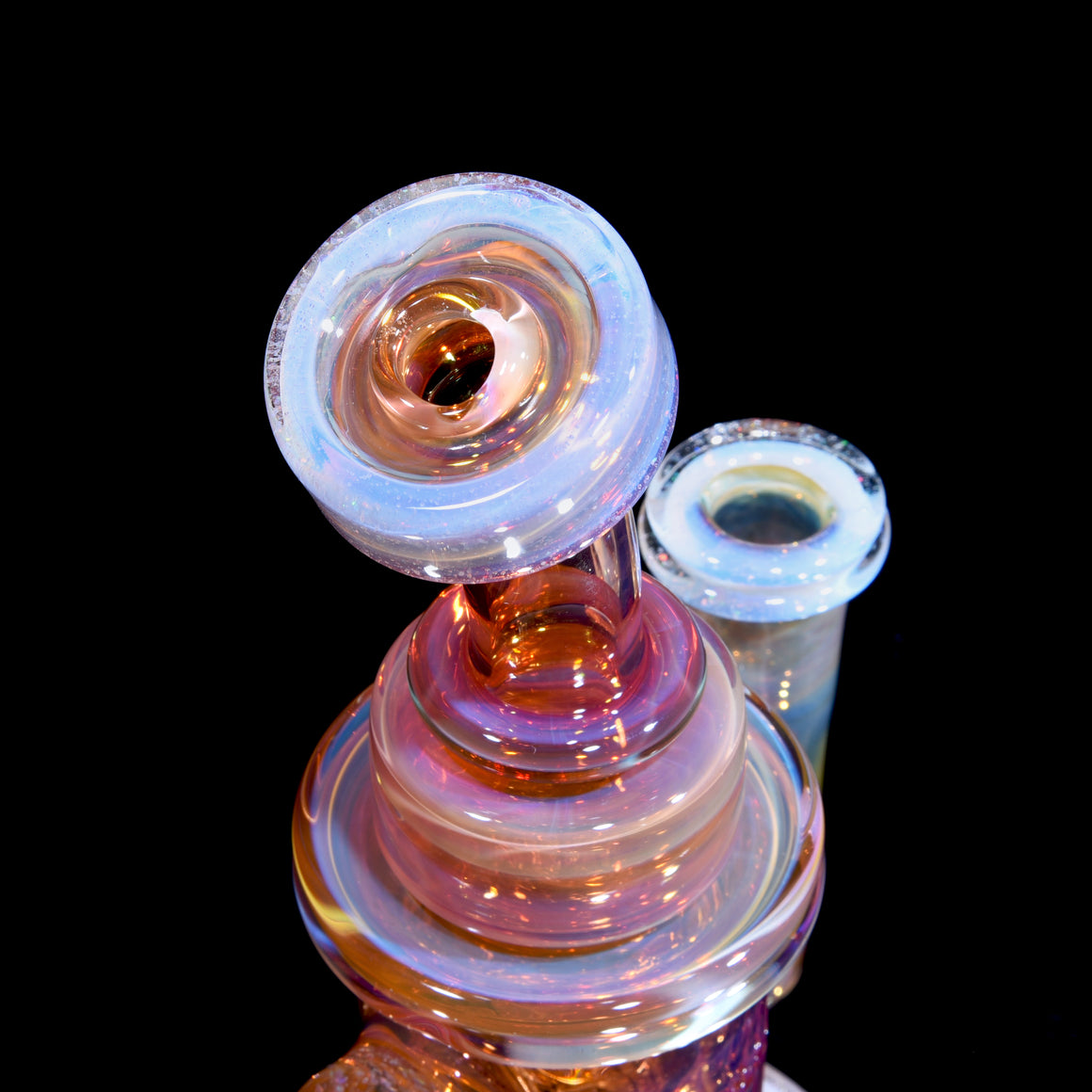 24K Gold-Fumed Torus Incycler - Crushed Opal Secret White - 14mm Female