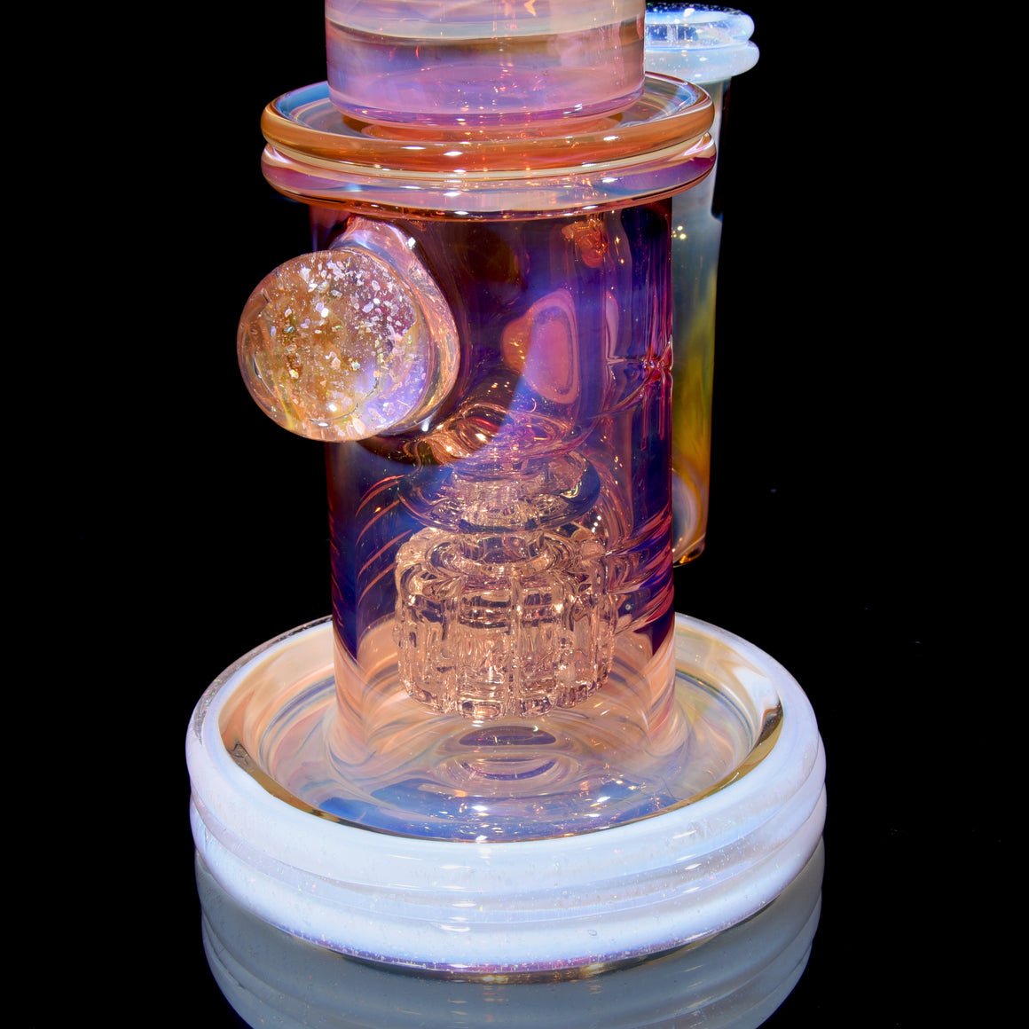 24K Gold-Fumed Torus Incycler - Crushed Opal Secret White - 14mm Female