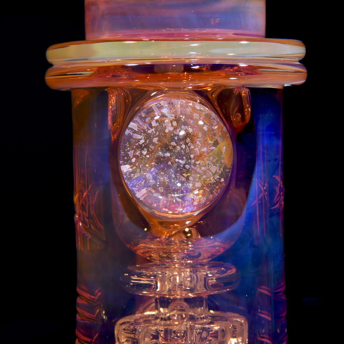 24K Gold-Fumed Torus Incycler - Crushed Opal Secret White - 14mm Female