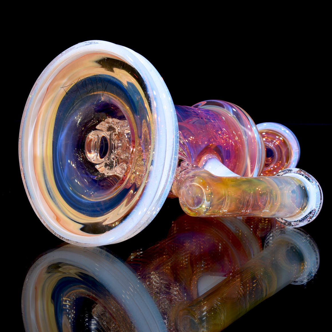 24K Gold-Fumed Torus Incycler - Crushed Opal Secret White - 14mm Female