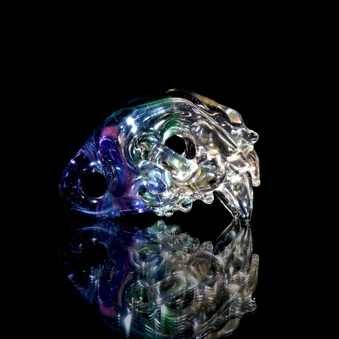 CFL Reactive Hollow Cat Skull Pendant - Purple Rain/Serum Gradient Fade