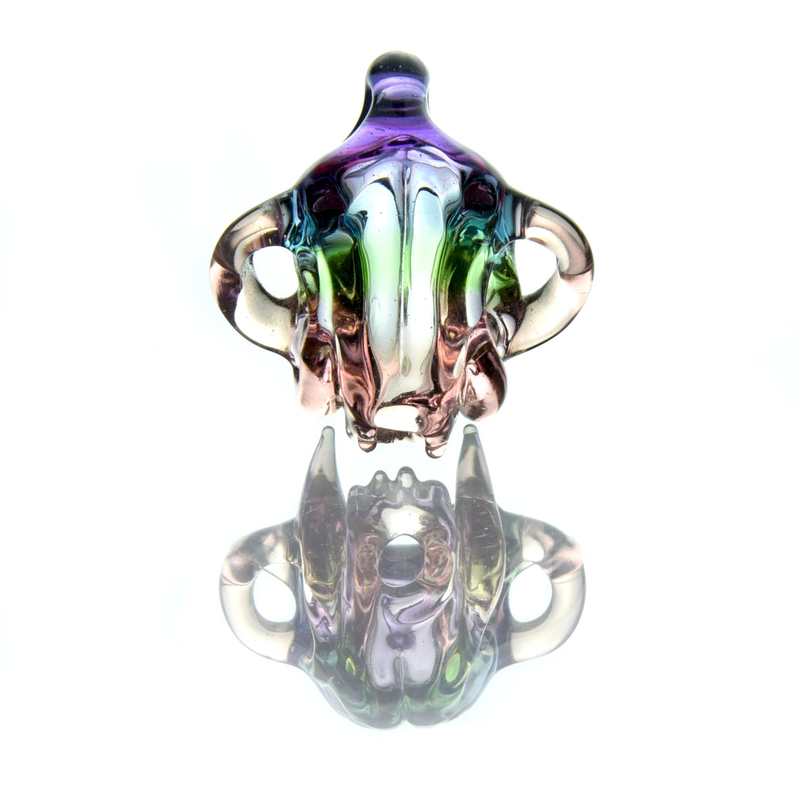 CFL Reactive Hollow Cat Skull Pendant - Purple Rain/Serum Gradient Fade