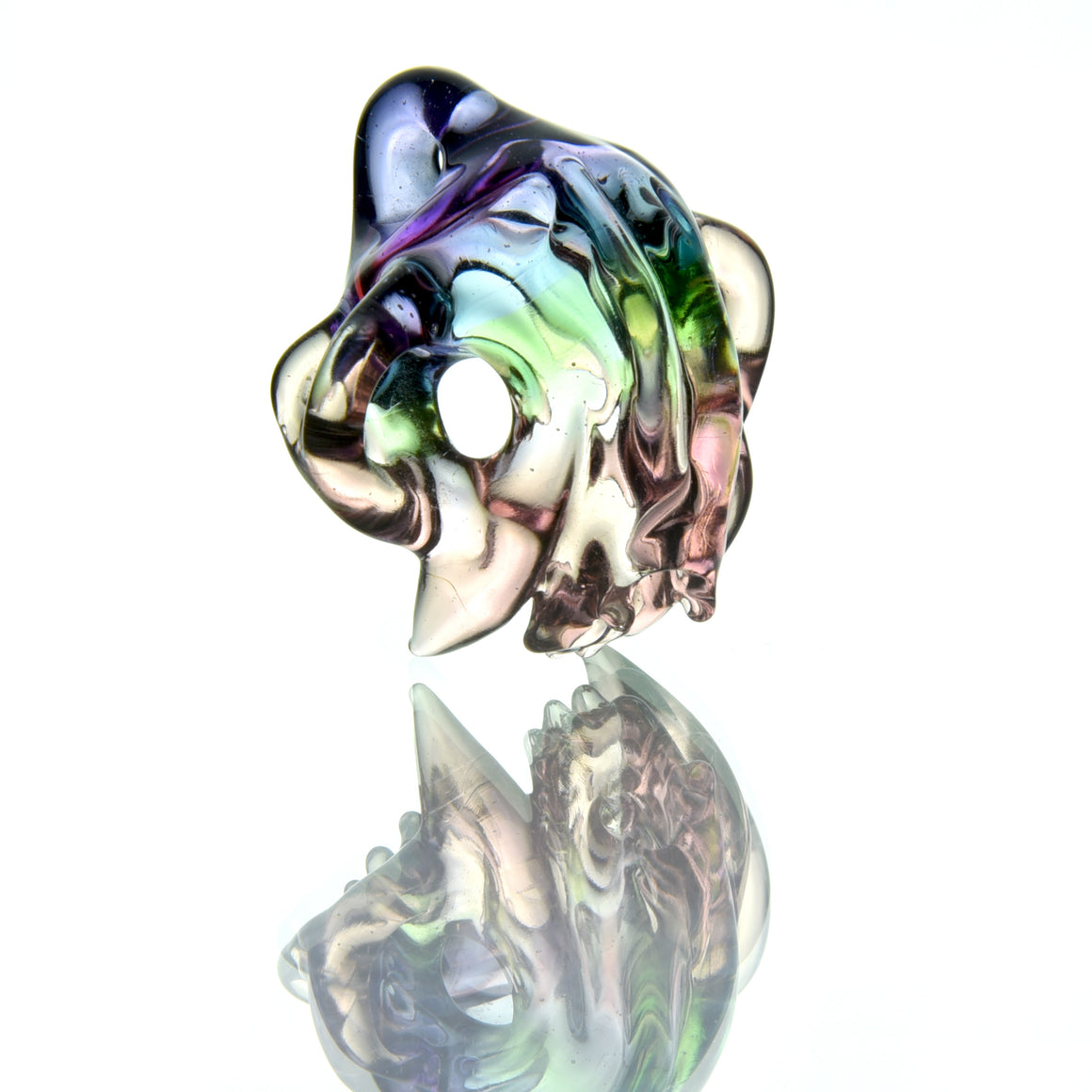CFL Reactive Hollow Cat Skull Pendant - Purple Rain/Serum Gradient Fade