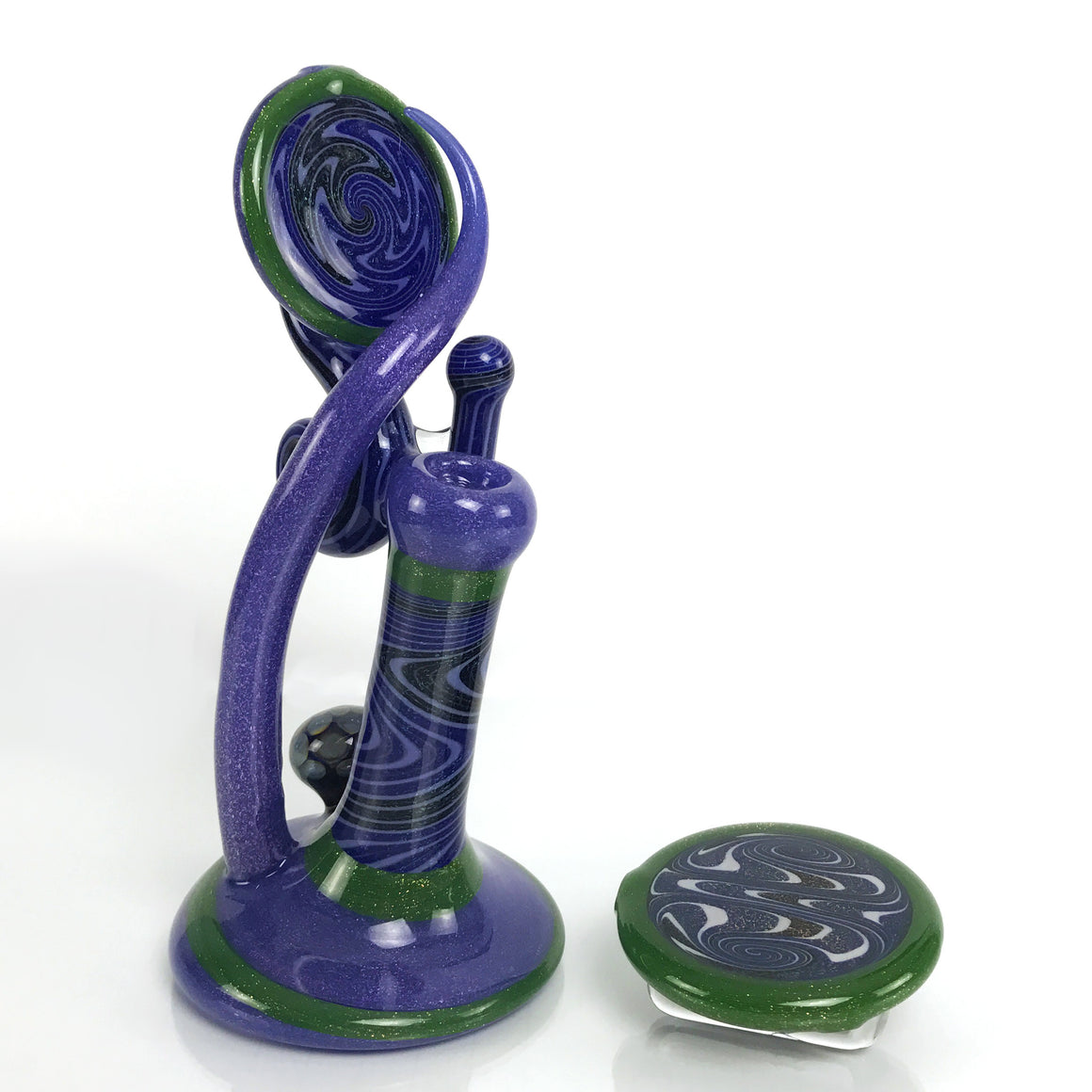 Dichro Bubbler with matching Belt Buckle Pipe