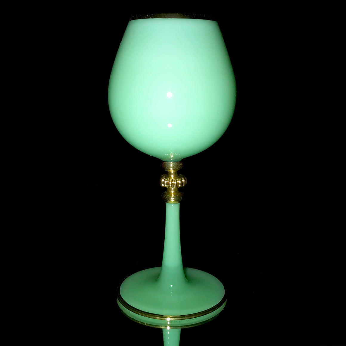 Jade Port Wine Glass with 21K Gold-plated Accents