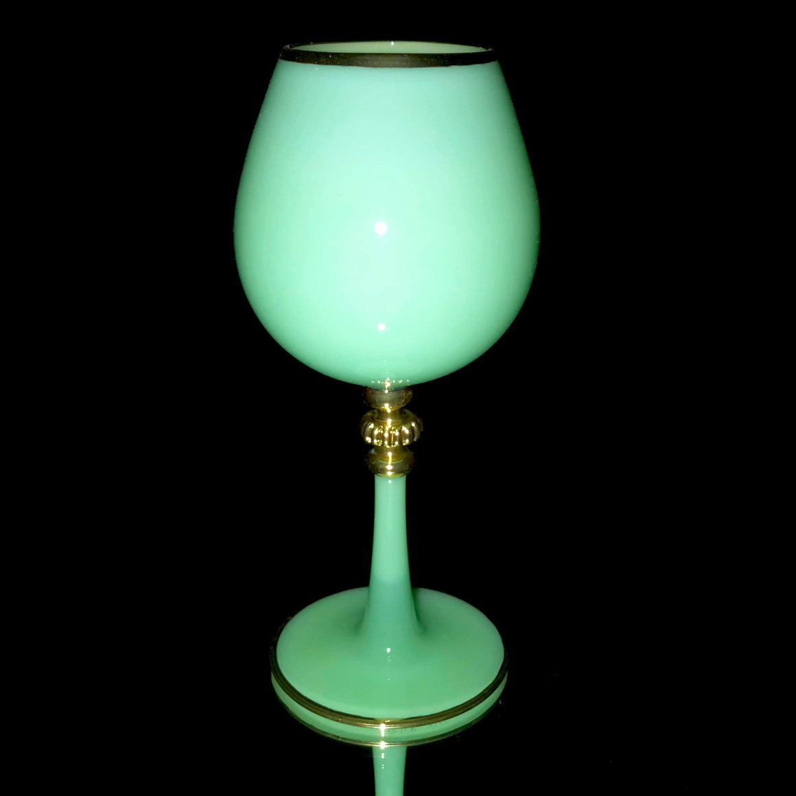 Jade Port Wine Glass with 21K Gold-plated Accents