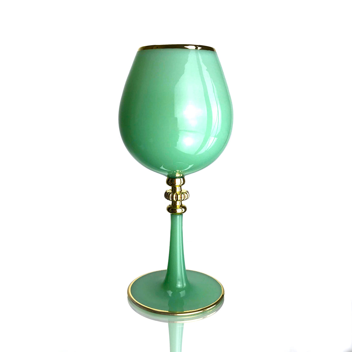 Jade Port Wine Glass with 21K Gold-plated Accents