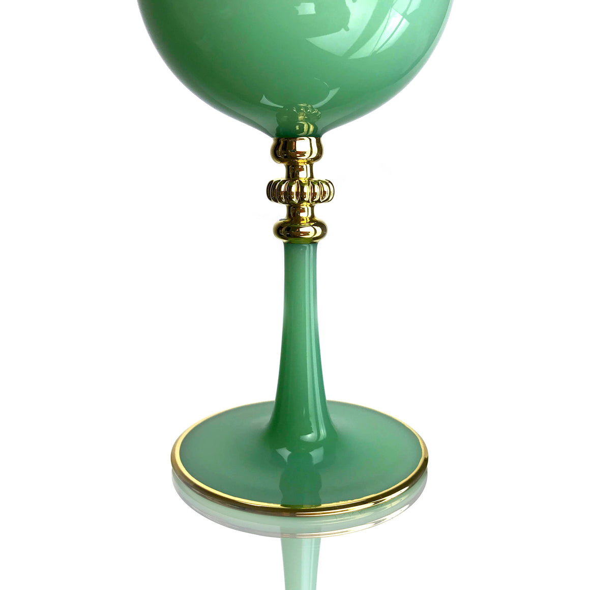 Jade Port Wine Glass with 21K Gold-plated Accents