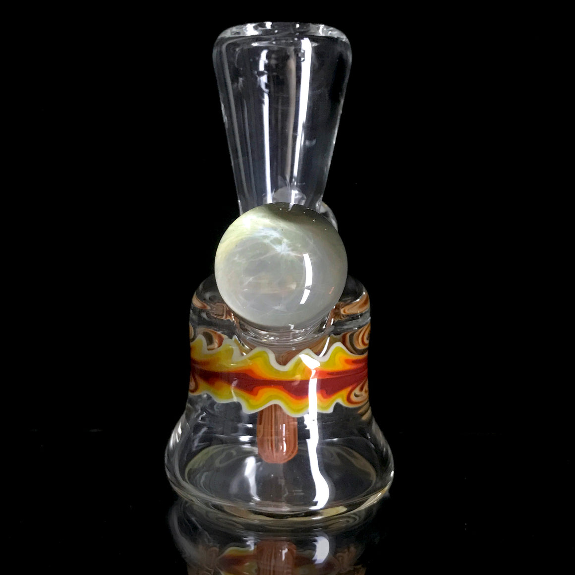 Fully-worked Mini Tube - Clear/Fire Linework - 10mm Female