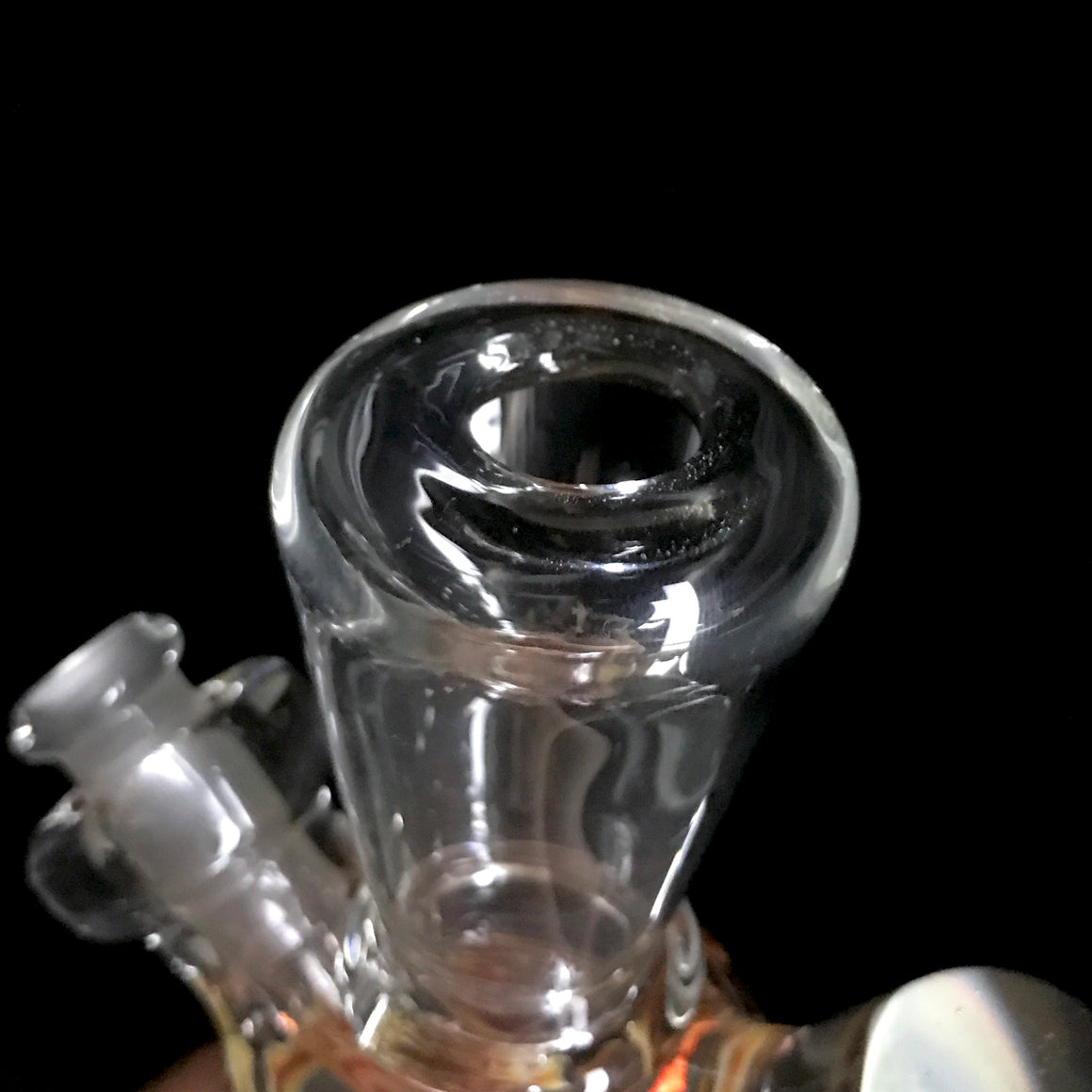 Fully-worked Mini Tube - Clear/Fire Linework - 10mm Female