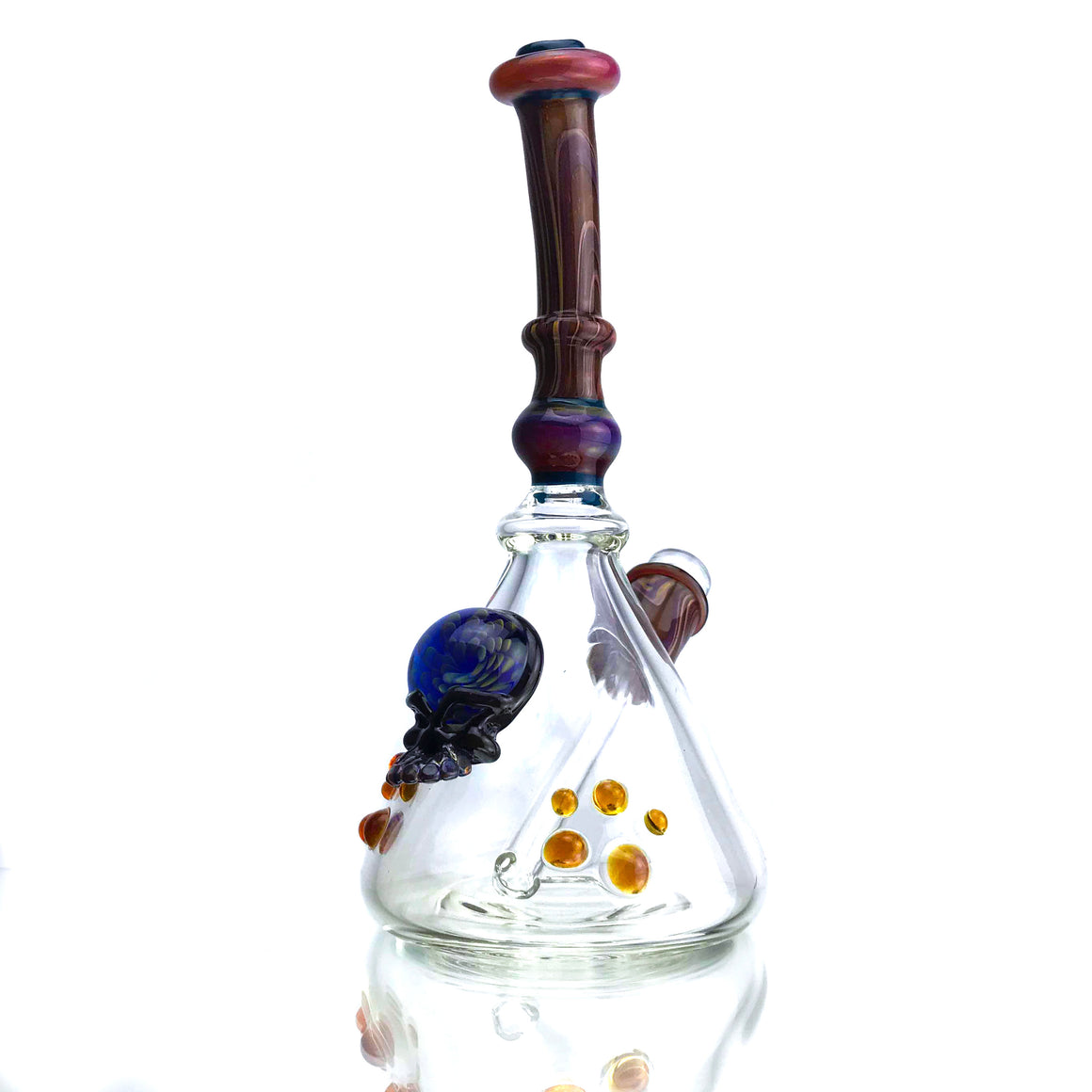 Woodgrain Mini Tube w/ Implosion Skull Attachment - 10mm Female