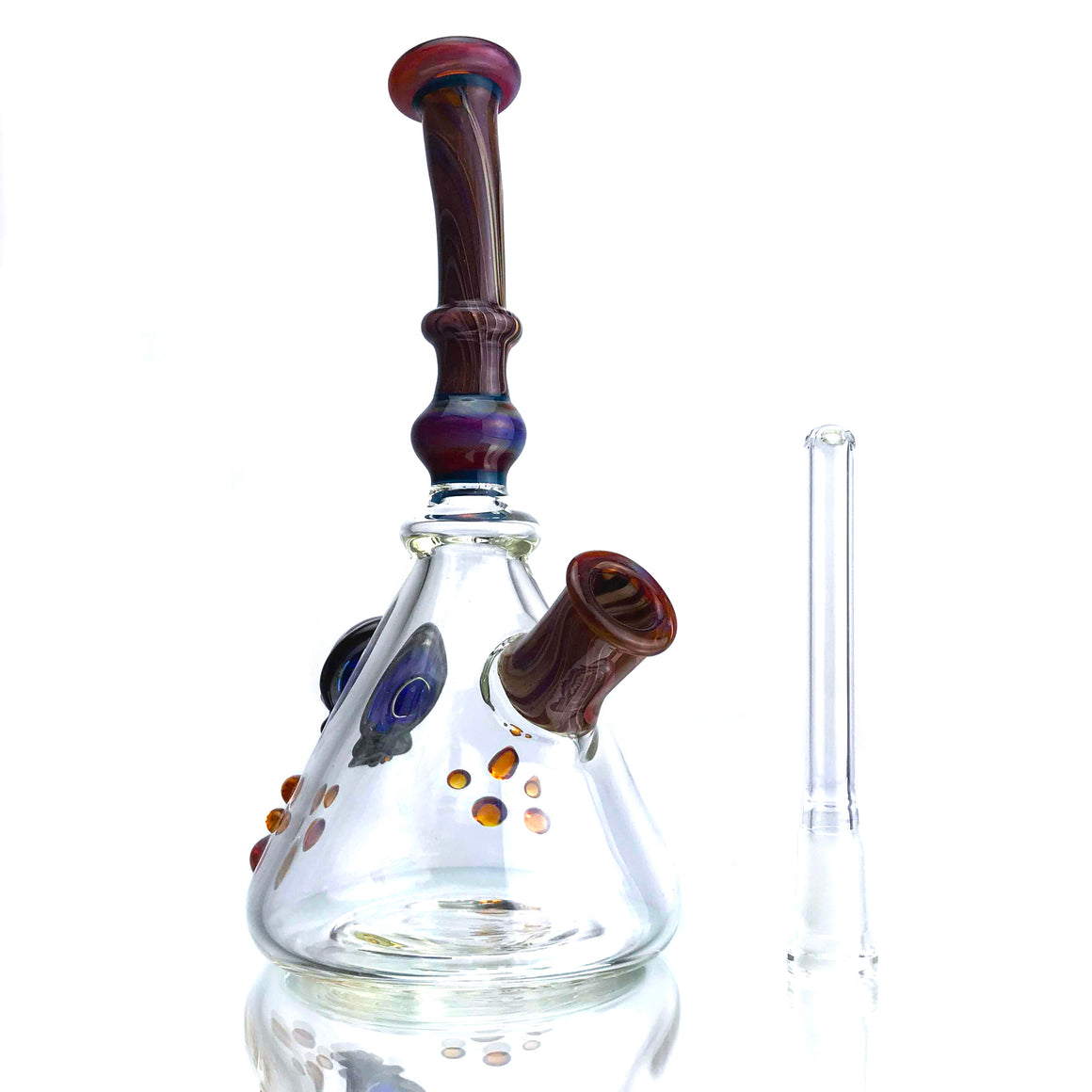 Woodgrain Mini Tube w/ Implosion Skull Attachment - 10mm Female