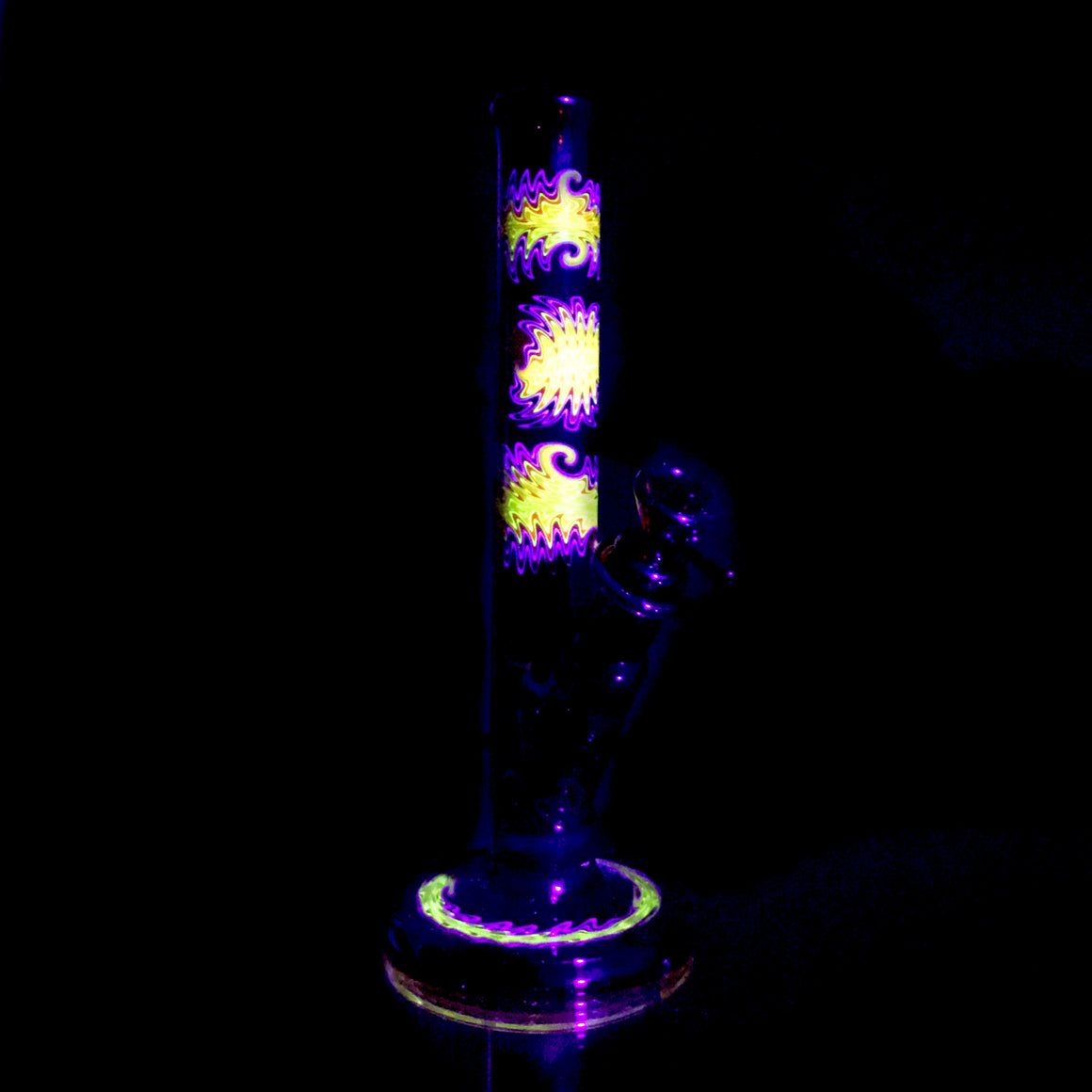 UV Fully-worked Mini Straight Tube - Pomegranate/Fire - 10mm Female