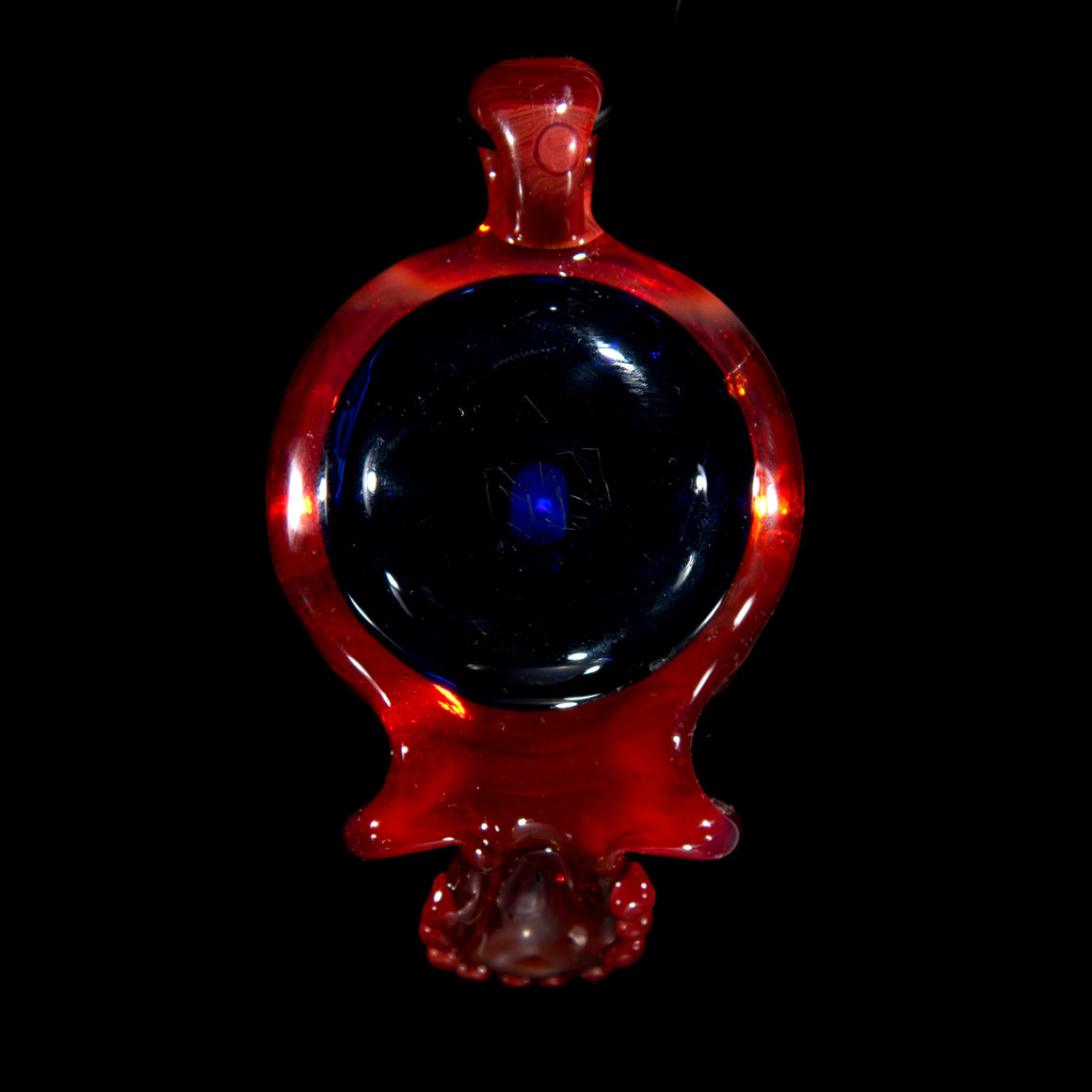 Opal Fume Implosion Skull Pendant - Red