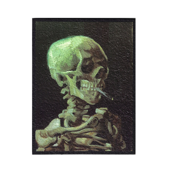 "Head of a Skeleton with a Burning Cigarette" by Vincent van Gogh - 11" x 8.5" Timeless Mood Mat
